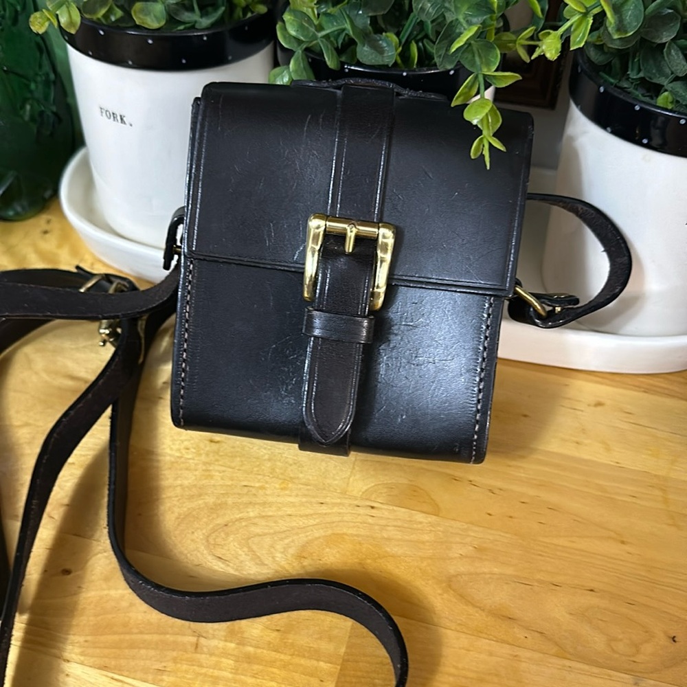 Vintage Joan & David Small Leather Crossbody Chocolate Brown